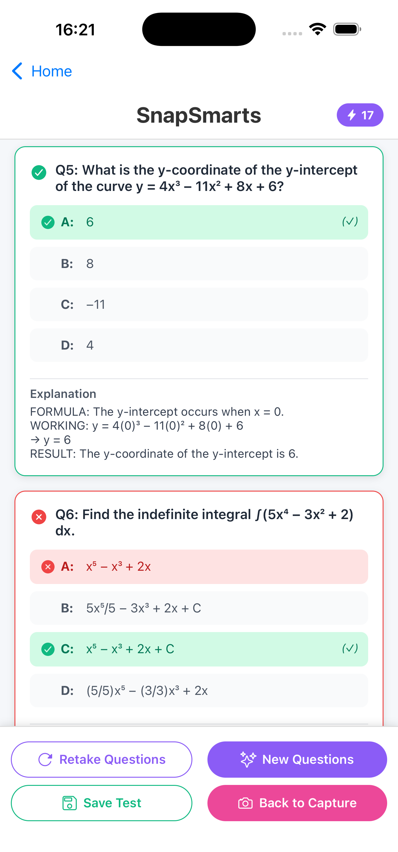 Every calculation shown